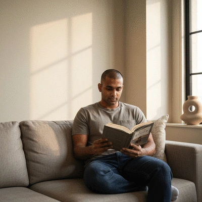 Person using an inhaler outdoors during allergy season, with blurry background of blooming trees