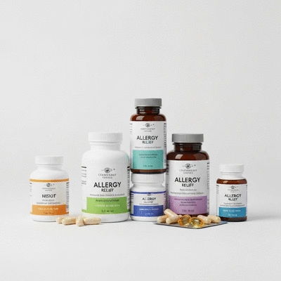 Assortment of nutritional supplements for allergy relief